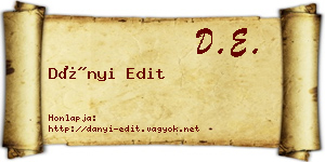 Dányi Edit névjegykártya